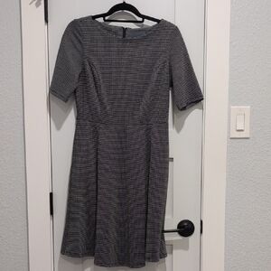 Modcloth Black and White Checkered Midi Dress